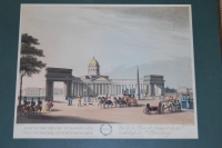 Вид площади у Казанского собора в Санкт-Петербурге.